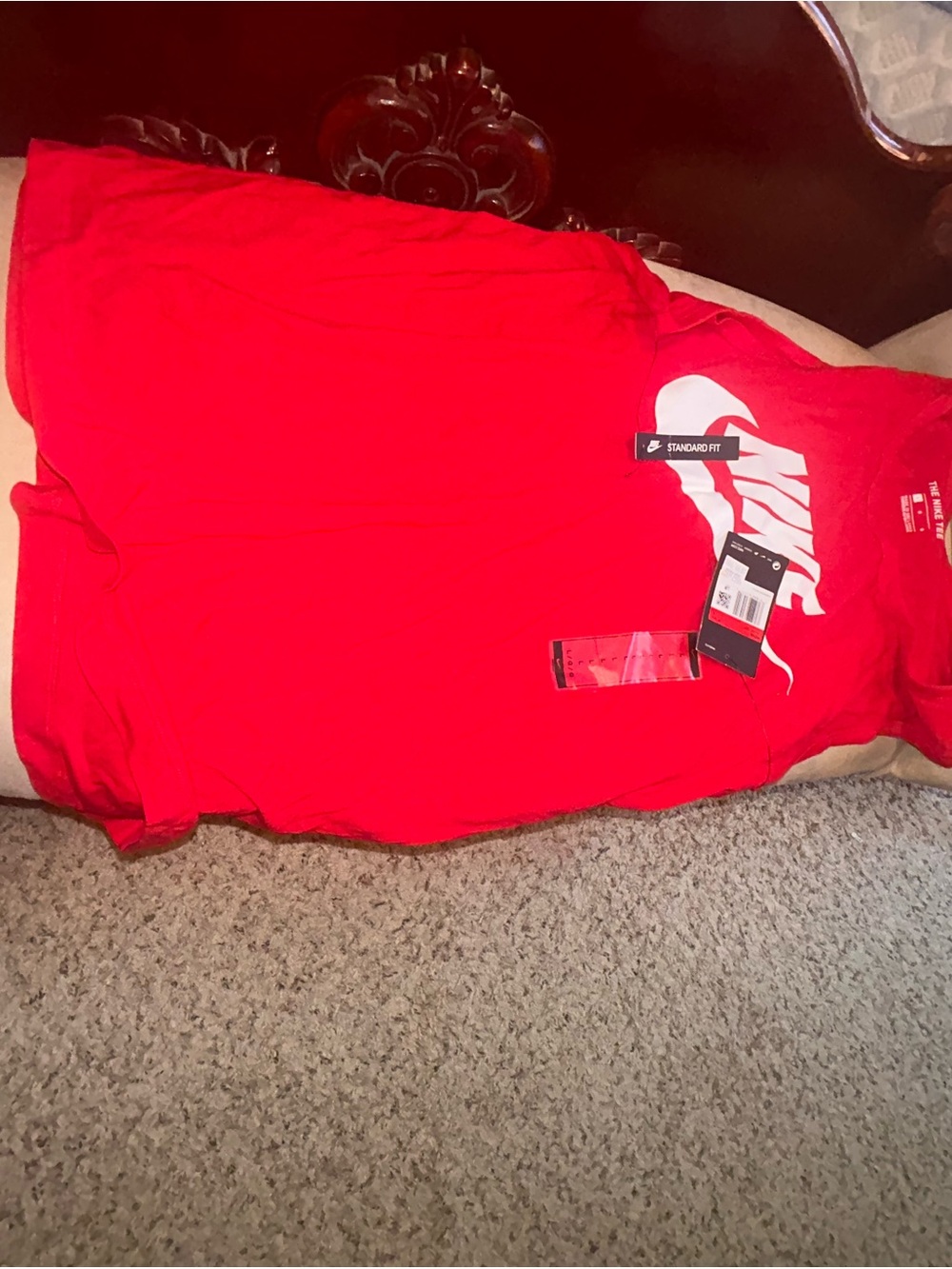 Nike Red Tee with White Logo Accent